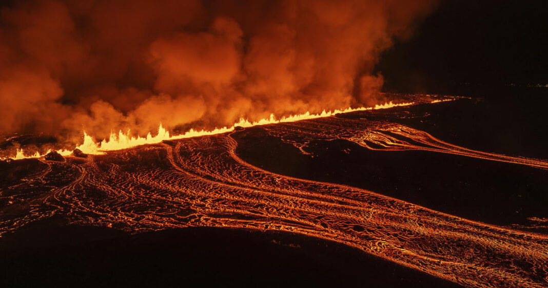 Iceland volcano flares up in 7th eruption in a year, as GrindavÃk evacuates residents