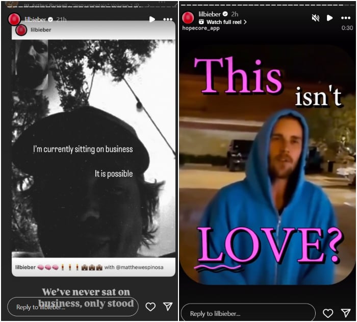 Justin Bieber pokes fun at himself: still standing on business